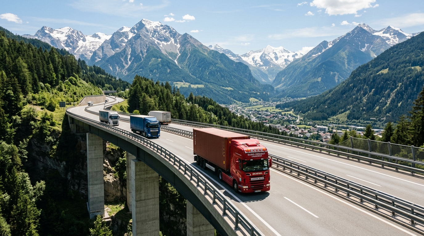 Transportkorridorer over europeiske motorveier mellom Spania og Norge